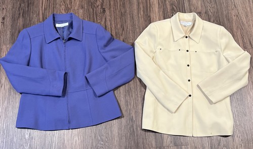 Tahari Arthur S Levine Blazers Color Purple And Tan Size 12 Petite Lot Of 2