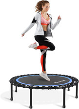 40"-48" Silent Mini Trampoline Fitness Trampoline Bungee Rebounder Jumping Cardi