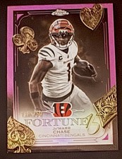 2025 NFL Topps Chrome Jamarr Chase Fortune 15 Pink Refractor /250 Bengals