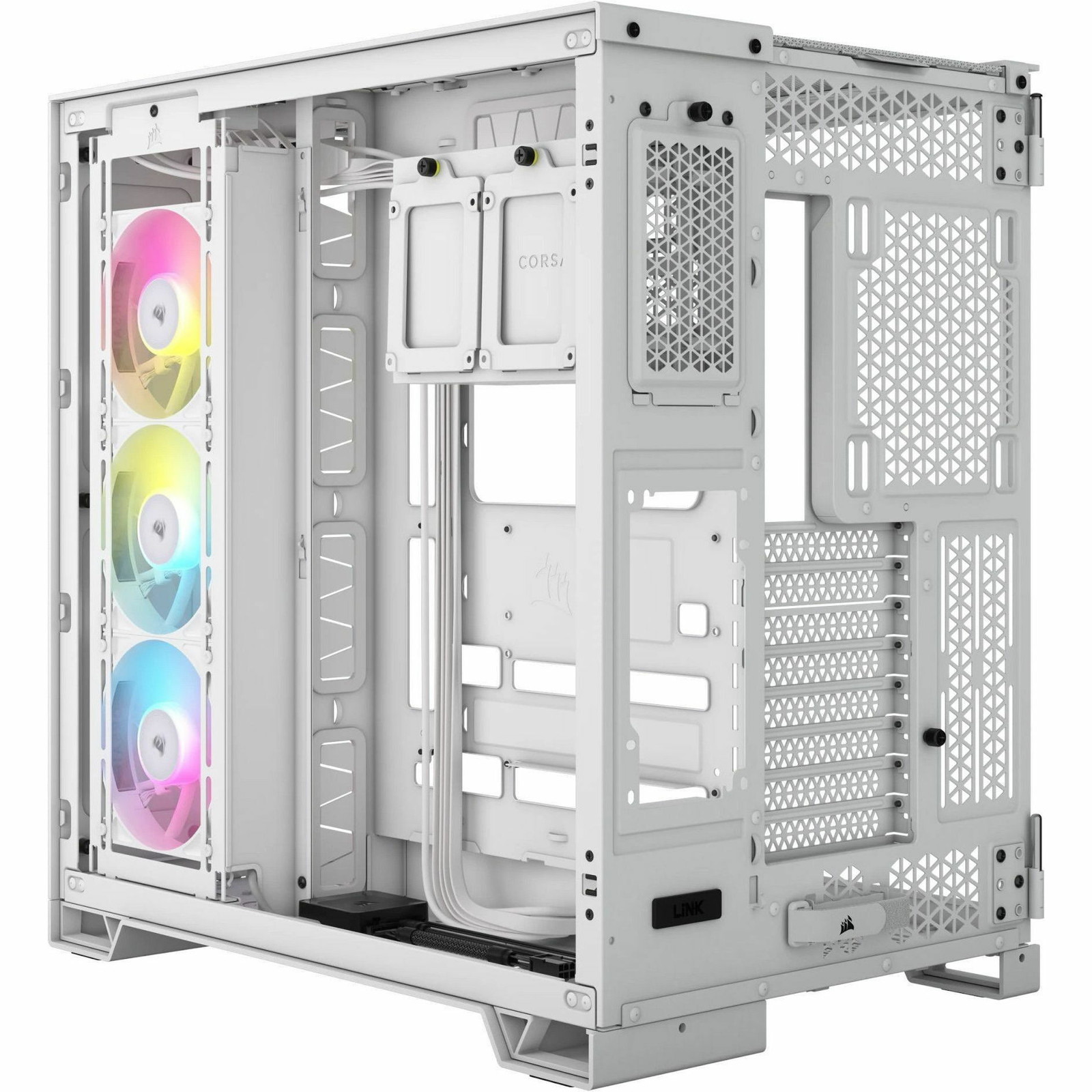 Двухкамерный корпус для ПК Corsair iCUE LINK 6500X RGB Mid-Tower ATX - белый