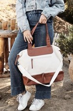 NEW Graf Lantz Carry-On Travel Weekender Canvas Vegan Leather Bag MSRP 158