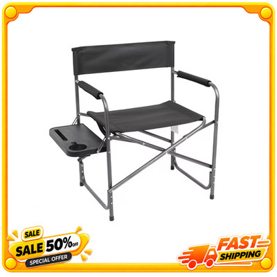 Ozark Trail Director Chair with Side Table Black Folding Camping Sports Chair