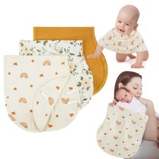 Muslin Burp Cloths with Snaps,Multi-Use Burpy Bib 100 Cotton for Spit Up D...