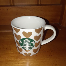 Starbucks 2015 Gold Hearts Demitasse Espresso Shot Mini Coffee Mug Cup 3 oz