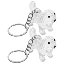 2 Pcs Pet Hair Collector Key Chain Dog Keychain Storage Memorial Keepsake