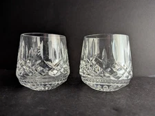 Set of 2 - WATERFORD LISMORE 3 3/8" ROLY POLY OLD FASHIONED GLASSES  Low-ball