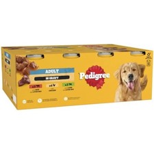 12 x 400g Pedigree Adult Wet Dog Food Tins Mixed Selection in Gravy Dog Can 4.16 per kilo