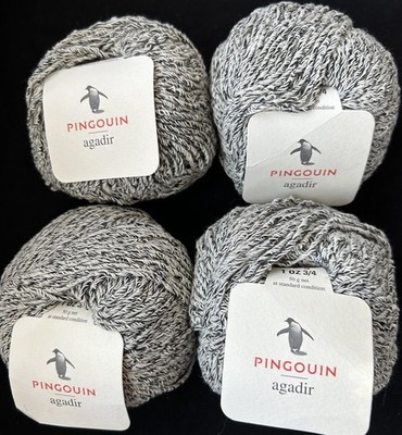 Lot of 4 skeins of Pingouin Agadir agad 70% cotton blend yarn