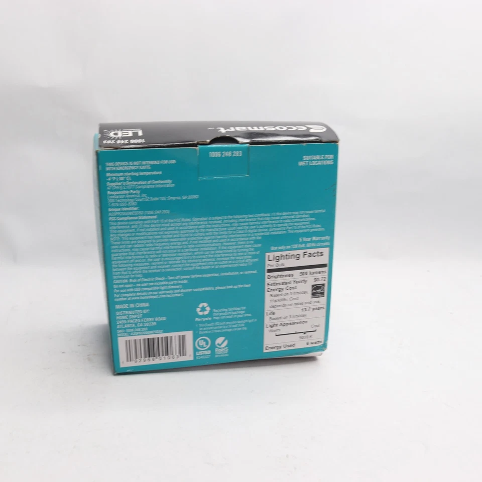 EcoSmart Adjustable Beam Angle LED Light Bulb Daylight PAR20 50W Eqv - Image 2 of 4