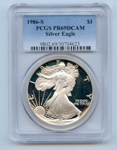 1986-S Proof American Silver Eagle 1 OZ PCGS PR69 DCAM