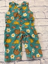 Vintage 1970s BabyCrest 12M Corduroy Romper Elephant Pattern