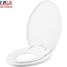 2-in-1 Toilet Seat Kids Adults Soft Close Secure Easy Install Elongated Fit US