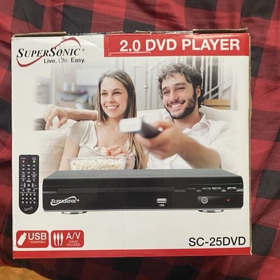 Super Sonic SC-25DVD Compact DVD Player USB Compatible W/ Remote and AV Cable