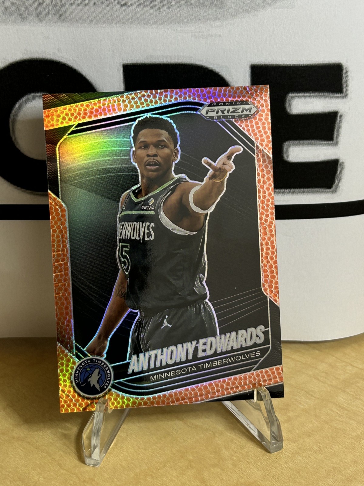 2024-25 Panini Prizm Black #17 Anthony Edwards Basketball #/225