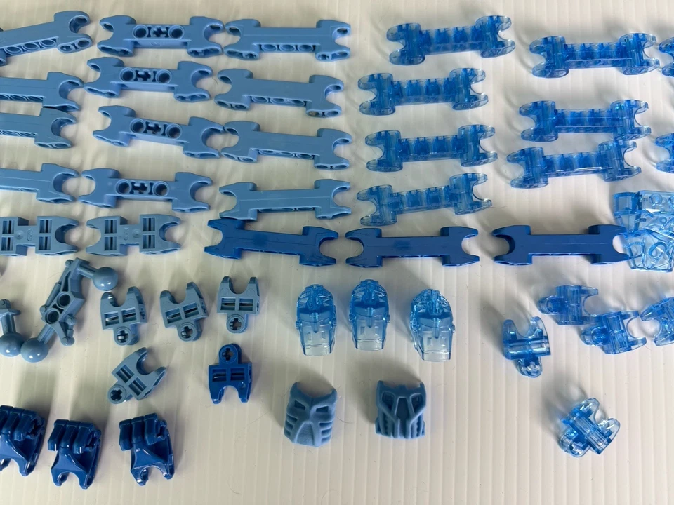 Lego Technic Bionicle Hero Factory Blue Joints, Sockets, Connectors, Masks - Image 3 of 4