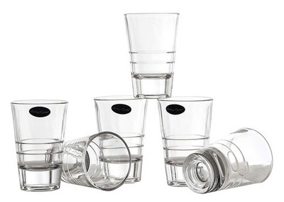 Amlong Crystal Lead-Free Shot Glasses - 2.5 oz, Set of 6 Ounces, Clear