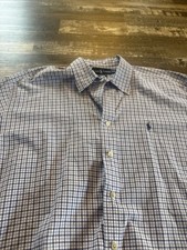 Ralph Lauren Polo Men  s Blake Purple Plaid Short sleeve Sz Xl Button Down