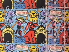 Custom 100% Cotton Woven Fabric Clifford Big Red Dog Book By The 1/4 Yard 9x56