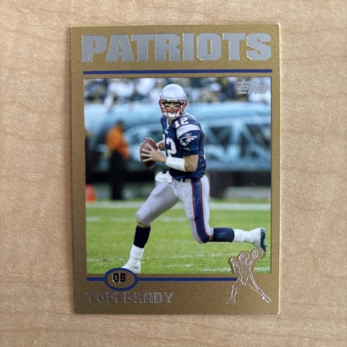 2004 topps #275 tom brady; flagship gold /499 key insert PSA 8  EARLY TB12 GOLD!