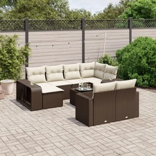 Garden Sofa Set Brown Poly Rattan Large Modular Garden Sofa Set