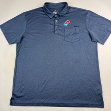 Domino  s Gear Mens Large Blue Polyester Spandex Blend Employee Uniform Polo