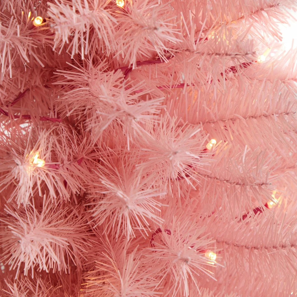 Nearly Natural 3ft. Pink Artificial Christmas Tree with 50 LED Lights and 118 Be - Image 4 of 4