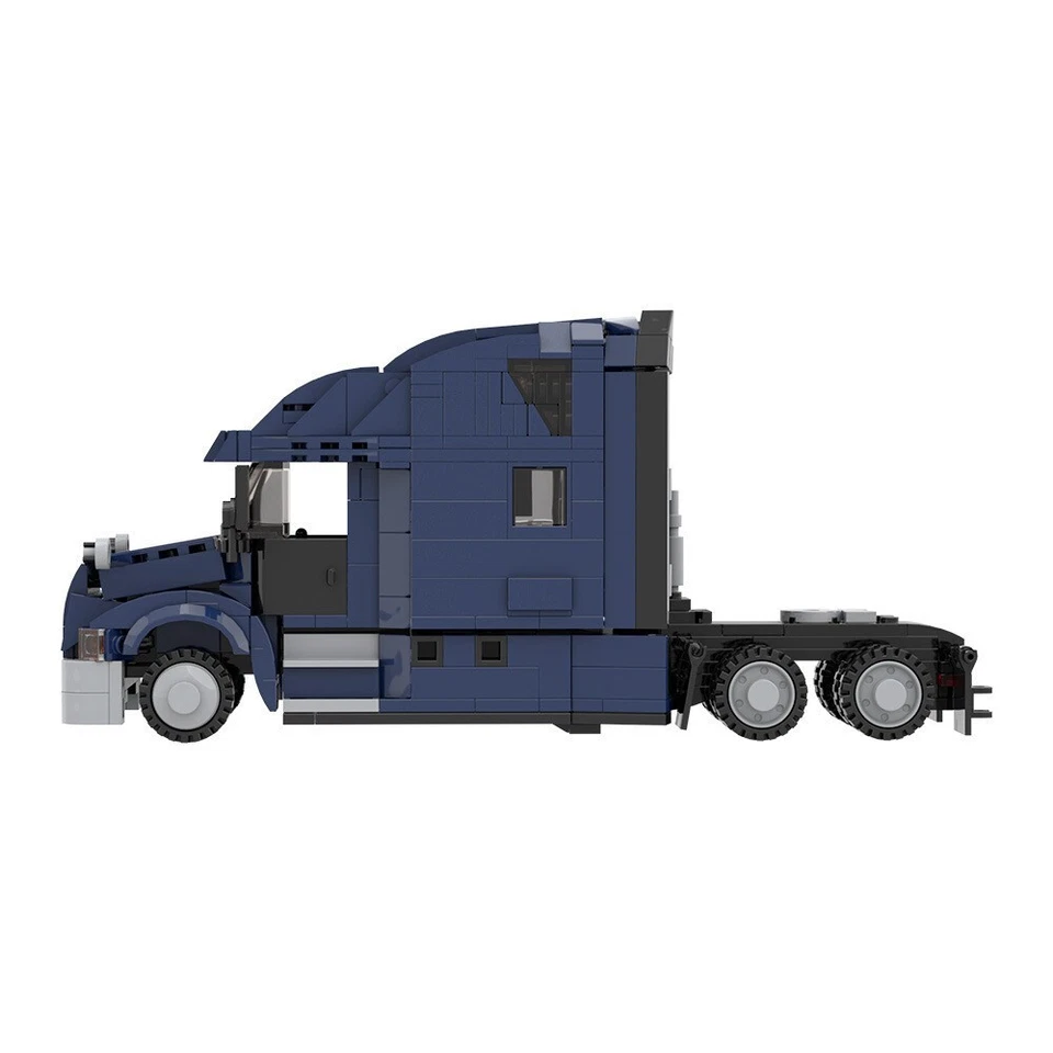 MOC 1/32 Blue Freightliner Cascadia 689 PCS Building Blocks Classic Truck Model - Image 3 of 4
