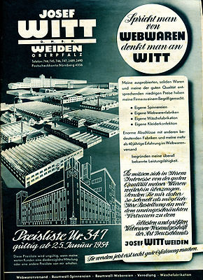 Witt -- Josef Witt -- Willow -- Catalog 1954 -- Price List No.347 --