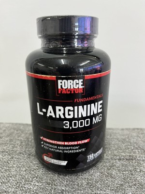 Force Factor L-Arginine 3000mg, Extra Strength Nitric Oxide 150 caps EXP 12/26