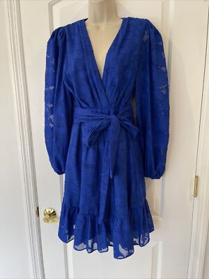 cobalt blue tiered dress Mac Duggal 67994