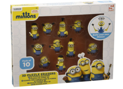DESPICABLE ME Speelgoed Minions 3D Puzzle Radiergummi Set NEU