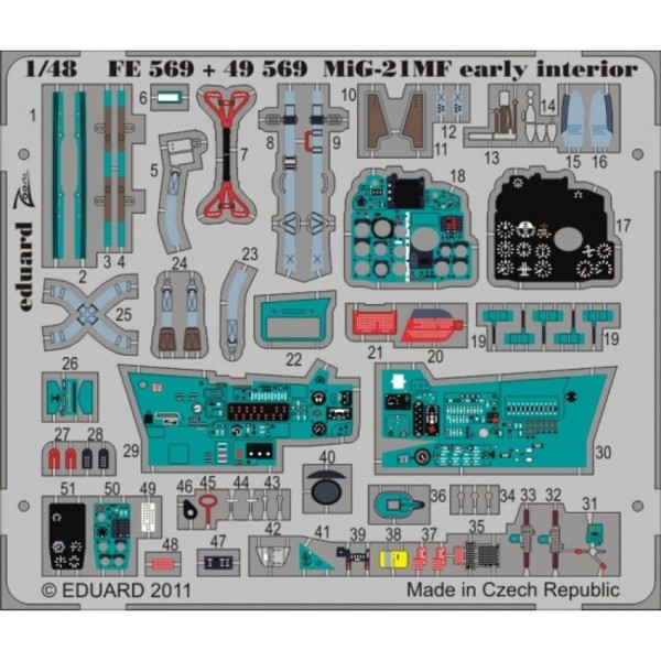 MW22 Eduard FE569 MIG-21MF Early Interior S.A. Weekend 1/48 Zoom Set For-image