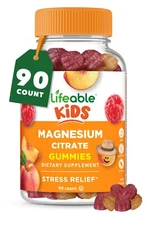 Lifeable Magnesium Citrate Kids - Great Tasting Fruit Flavor Gummy - 90 Count