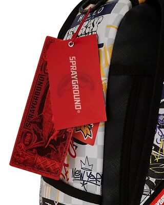 Sprayground Shark In Paris Backpack Rare White Checkered Skate