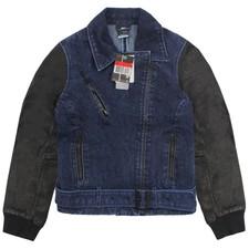 Womens Nike Sportswear Denim Moto Destroyer Blue Black Bomber Jacket Bnwt Small