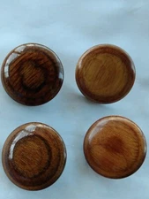 4 BRN68 ROUND POLISHED WOOD 1 1/16inch ROUND SHANK  BUTTONS