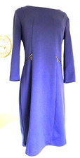 Liz Claiborne Blue Dress, Zip Office Work,  Knee 3/4 Sleeve 4 Formal Chic Classi