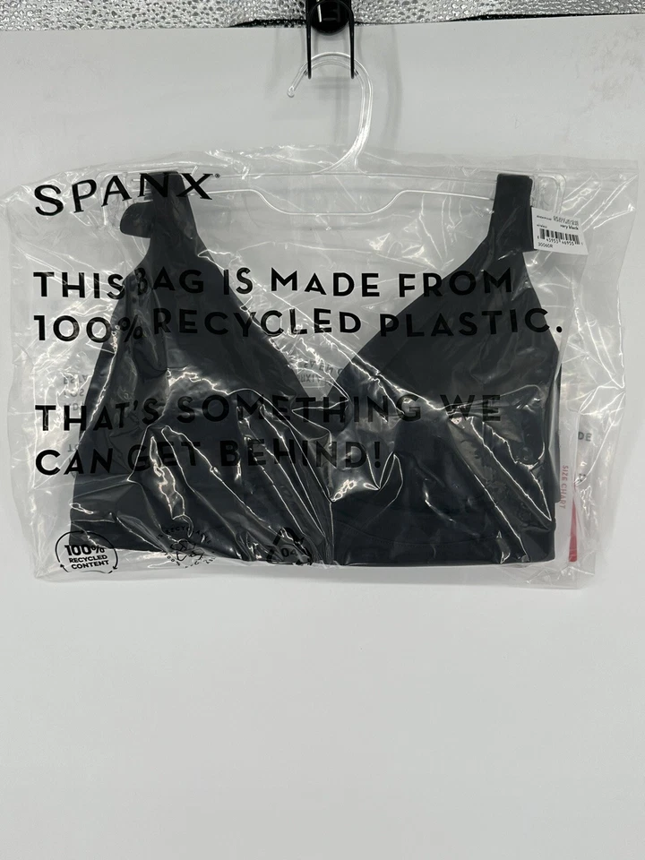 NUEVO Sujetador Inalámbrico Todo en Uno Spanx Talla XL Negro Copas A-C Nylon Elast $64 W1 Foto 3 de 4