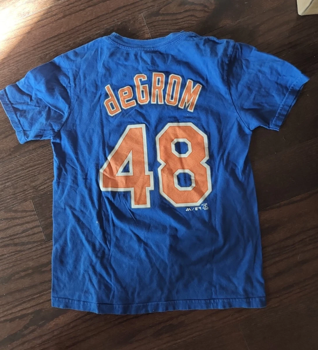 New York Mets JACOB deGROM #48 Jersey T Shirt Youth Medium