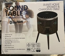 Soundstream Sound Table w/Built-in Bluetooth 5.0 Speaker System & Charging Brown