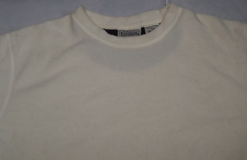 Vintage 1990s BASIC EDITIONS mens ivory fleece pullover sweater size XL - Picture 3 of 6