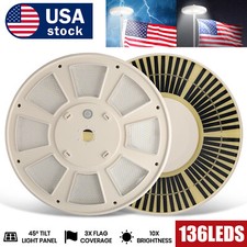 136LED Solar Powered Flag Pole Light Auto Active Super Bright Outdoor Waterproof