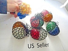 2 in 1 Glitter mesh sensory stress ball toy autism squeeze anxiety squishy 1 Pcs