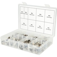 KS Tools Sortiment Stufenlose 1-Ohr-Schlauchschellen 170-Tlg Edelstahl Ø5,8-21Mm