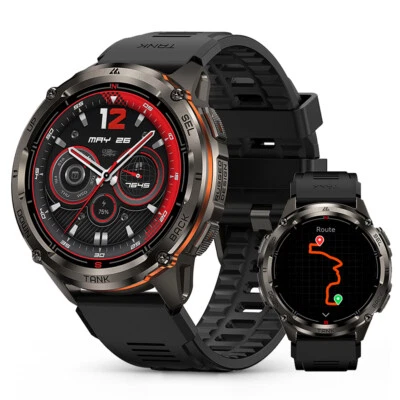 KOSPET TANK T3 Ultra 2 GPS Smartwatch Herren,Edelstahl Gehäuse, 50M Wasserdicht