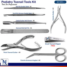 Ingrown Surgery Toenail Set Trimming Cutting Cuticles and Tissues Cutters Files