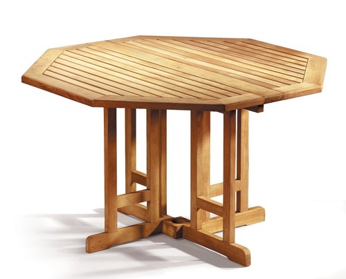 Teak Outdoor Folding Table, Drop-Leaf - Berwick Range - 1.2m - Shape Options - Picture 5 of 12