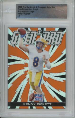 2022 Leaf Pro Set Draft Proof Goin' Pro Prismatic Orange Kenny Pickett 1/1 RC - Picture 1 of 1