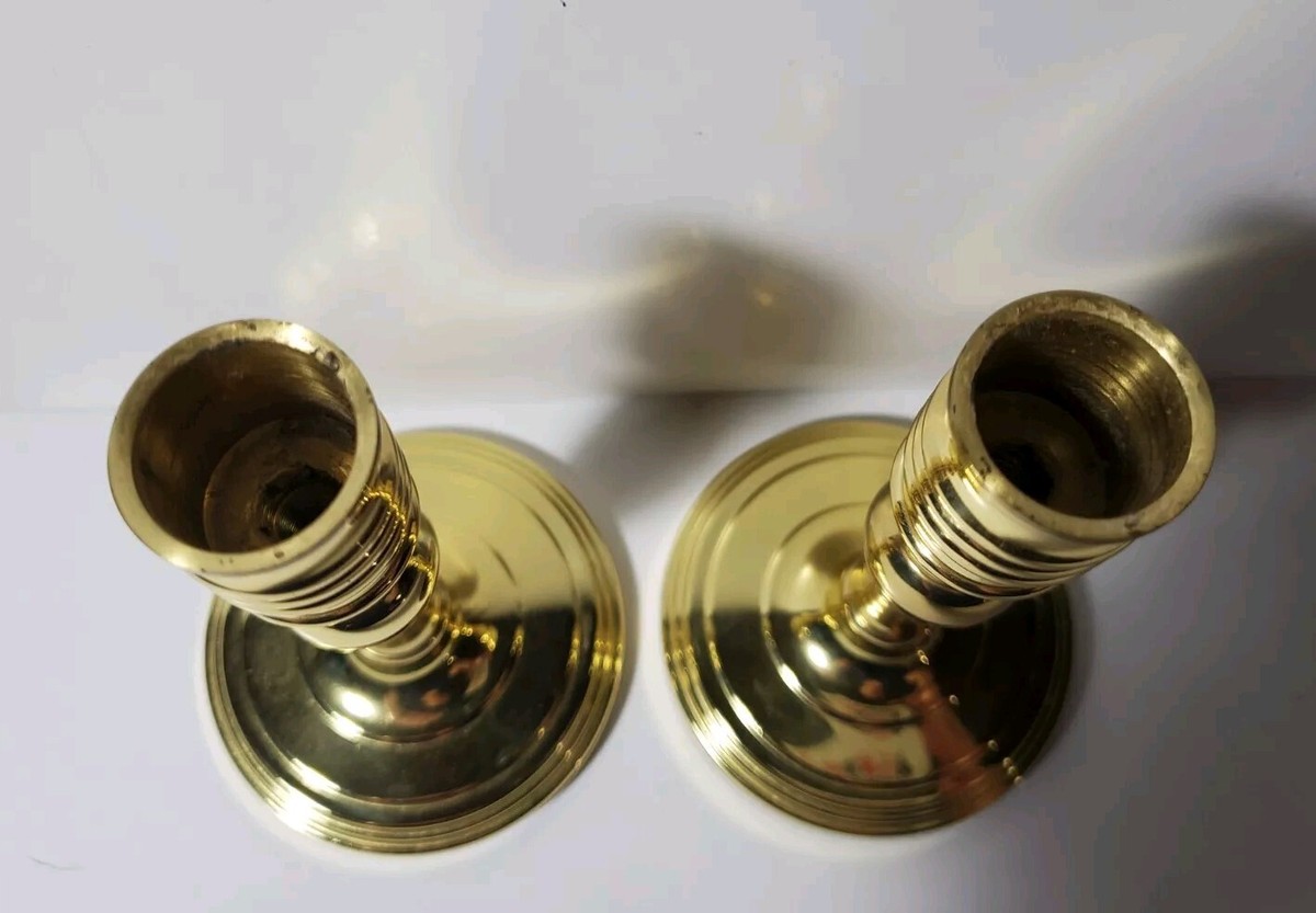 Baldwin Brass Candlesticks Pair Set Of 2 Candle Holders 5 Inch