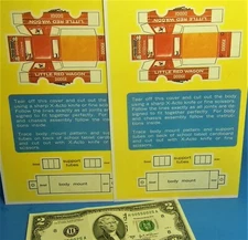 HO Slot Car AURORA  Tjet 500 Paper Body Dodge Maverick Little Red Wagon Truck X2